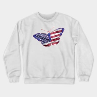 Butterfly American Flag Crewneck Sweatshirt